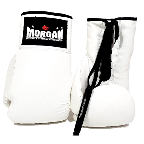 MORGAN LACE UP AUTOGRAPH GLOVES (10OZ)